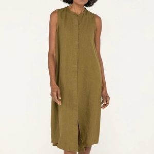 ES Kara Sleeveless Dress in Black Midweight Linen